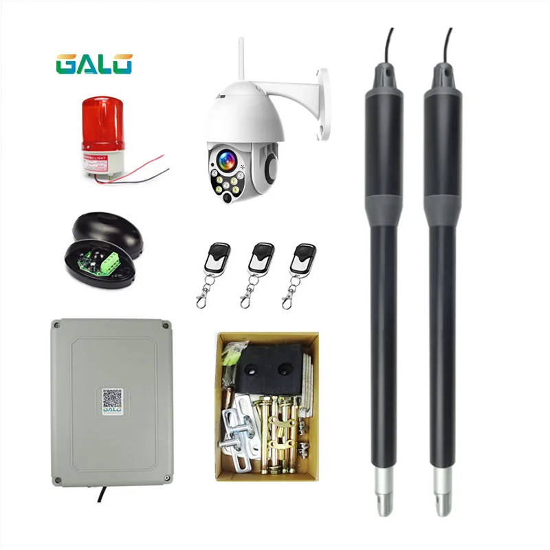 kit q Автоматические Распашные Ворота привод открывания двери с 1080P wifi Предупреждение ющий Светильник ИК Фотоэлемент датчик 3 шт. пульт дистанционного управления полный комплект - Цвет: kit q