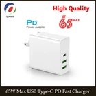 65W 45W 20V 3.25A USB Type C PD быстрое зарядное устройство QC 3,0 адаптер питания для ноутбука Huawei Xiaomi Ipad Iphone Macbook Pro Asus HP DELL