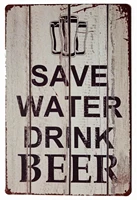 save water drink beer tin signs vintage retro wall retro metal bar pub poster
