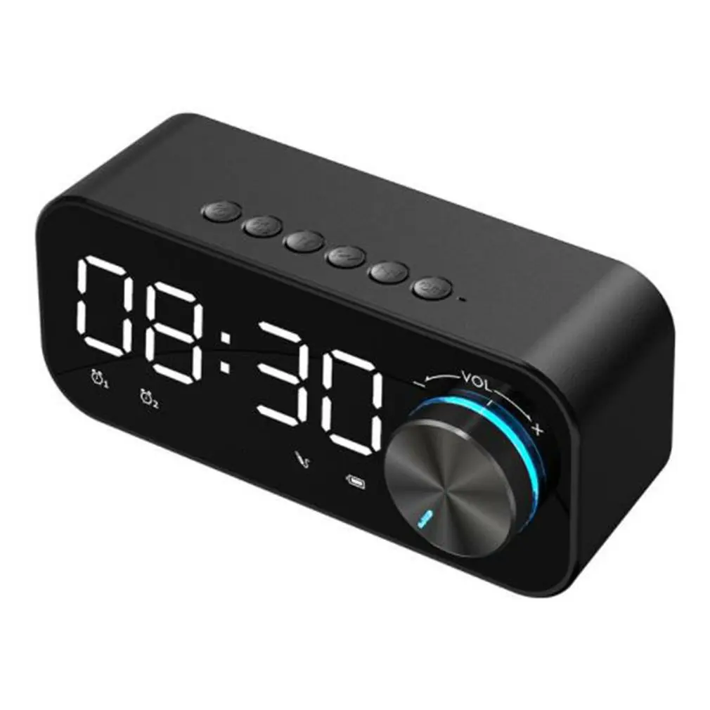 

Alarm Clock Bluetooth-compatible Outdoor Speaker Waterproof Portable Wireless Column Loudspeaker Box Support TF Card FM Radio