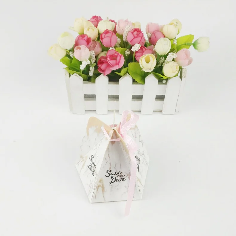 50 шт дизайн Marbling коробка для свадебного подарка мечта пентагональные конфеты