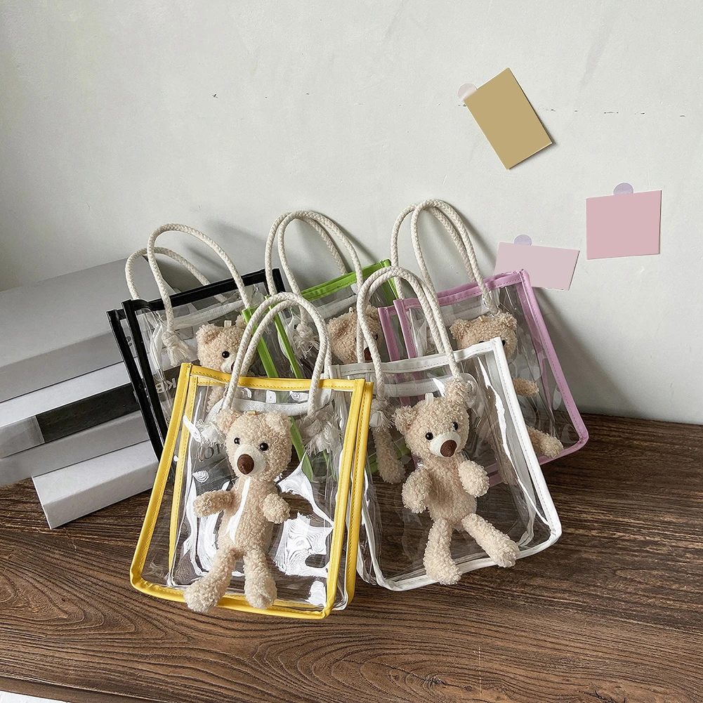 

Дамская Повседневная Сумочка Jelly Bear, прозрачные повседневные женские сумки для покупок четырех цветов для студентов колледжа, для повседне...