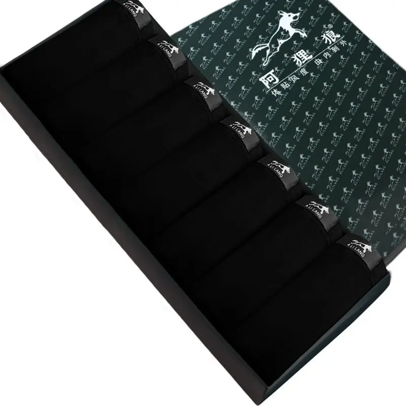 7pcs/lot Mens Boxers Panties Cueca Masculina Colorful Cotton Male Panties Solid Flexible Shorts Boxer Pure Color Male Pants Sets