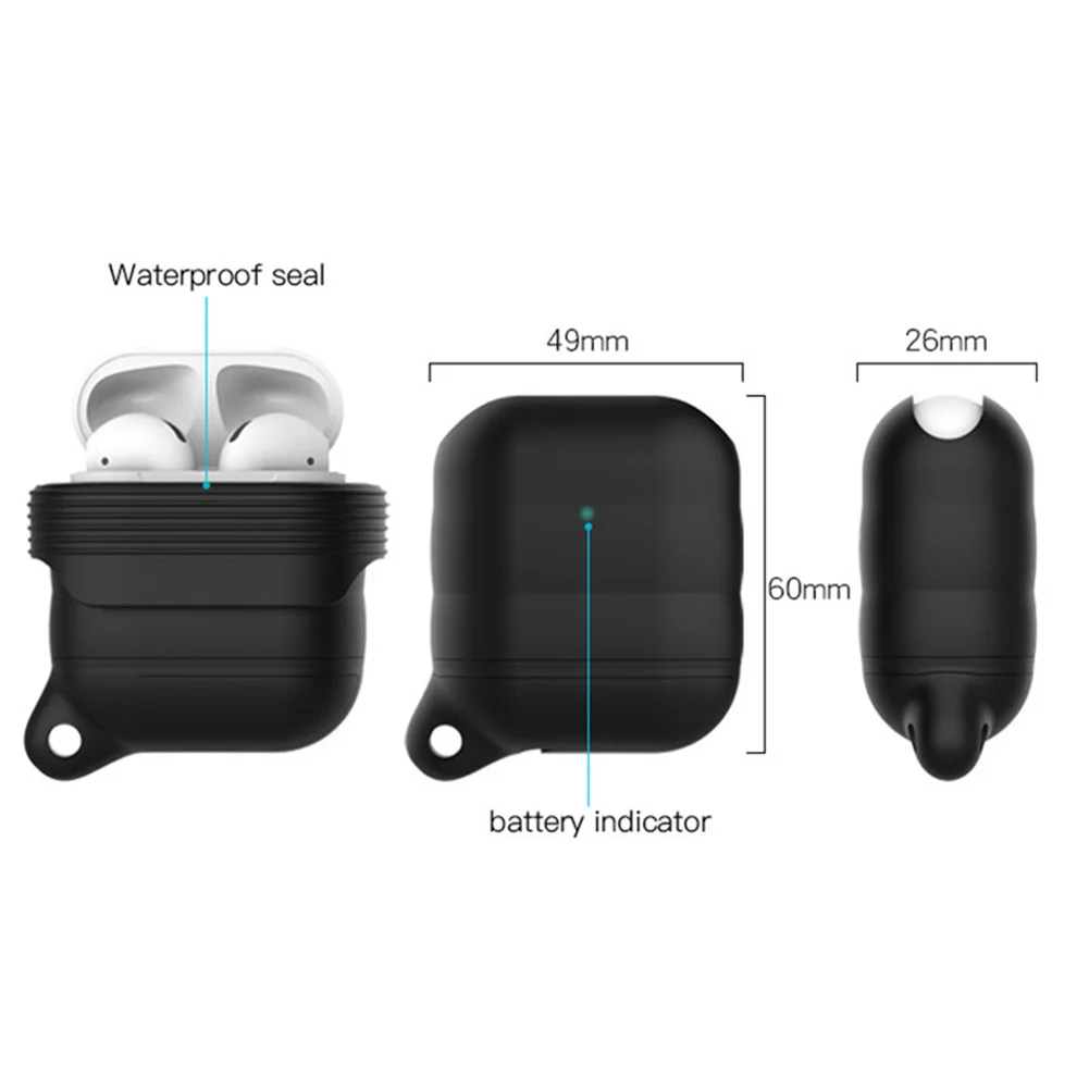 Мягкий силиконовый чехол для наушников Apple AirPods 1 2 защита от потери