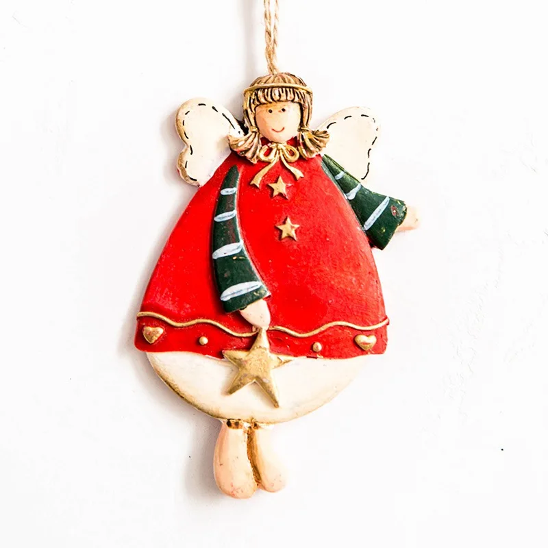 Новинка 1 шт. рождественские подвесные украшения деревенский расписанный ангел