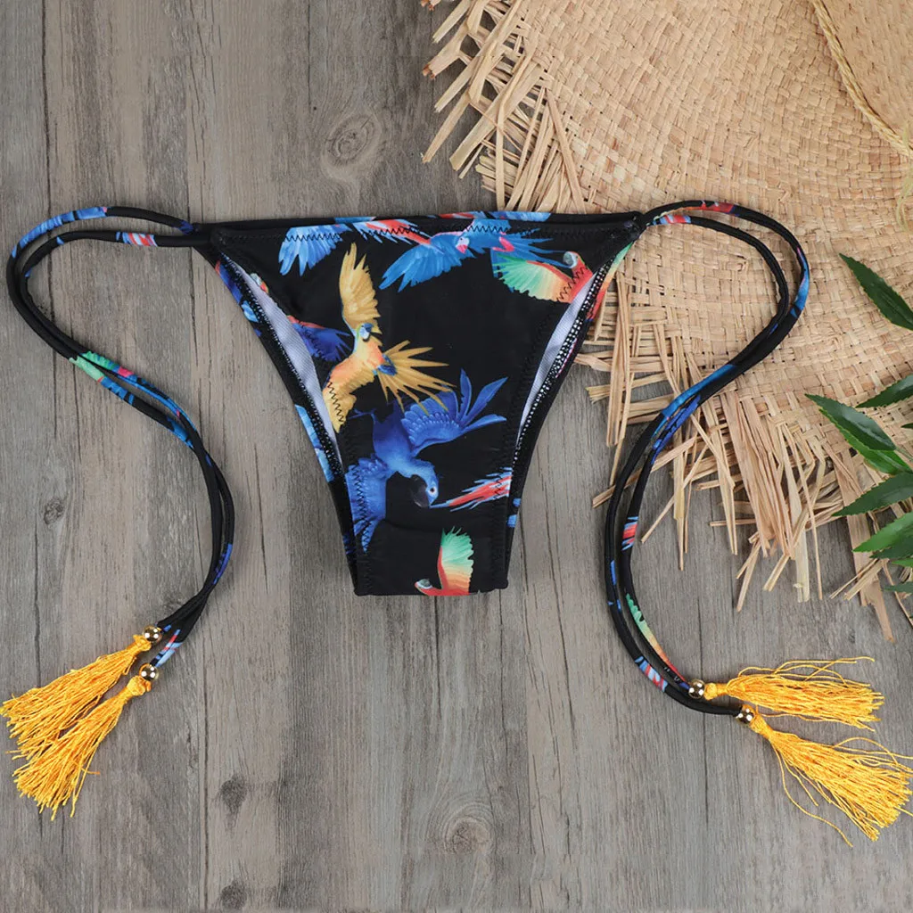 Бразильский комплект бикини с оборками и цветочным принтом купальный костюм