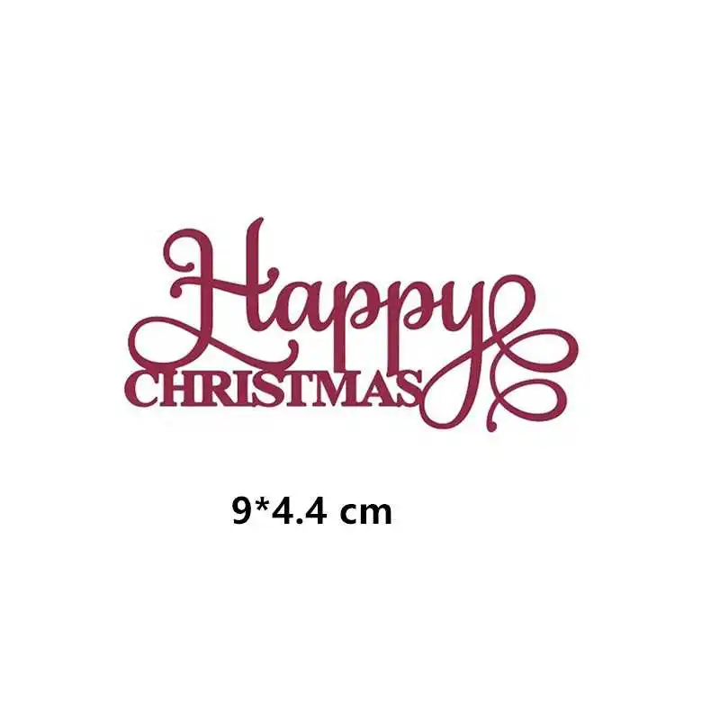 Picture 12 Merry Christmas Sending Greetings Let It Snow Phrases Metal Cutting Dies Stencil for DIY Scrapbooking Paper Cards Craft New - Цвет: Picture 12