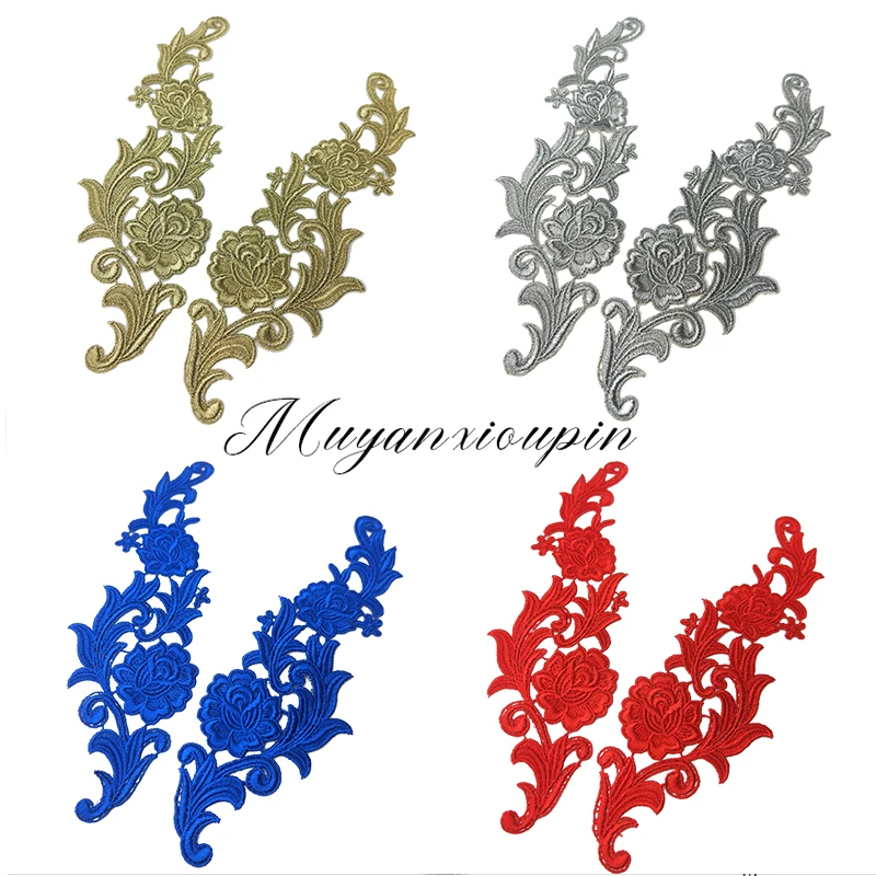 Кружевная аппликация в виде цветов свадебное платье цвет под золото и серебро 1