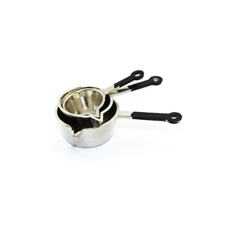 

3pcs/set Miniature Dollhouse Cookware Frypan Frying Pans Cooking Pots For 1:12 Scale Doll House Kitchen Accessory
