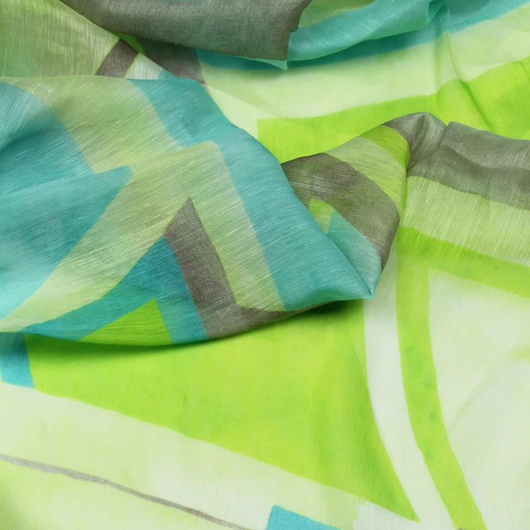 Модный геометрический дизайн шелковая льняная смешанная ткань 14 мам ширина 140 см