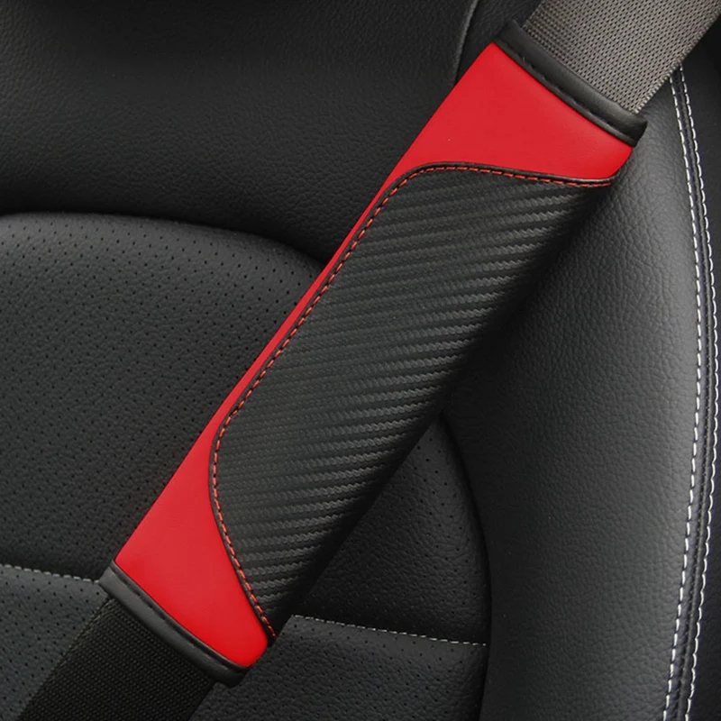 

6.5*23cm 1pc PU Leather Car Safety Belt Covers Shoulder Strap Pad Breathable Protection Seat Belt Padding