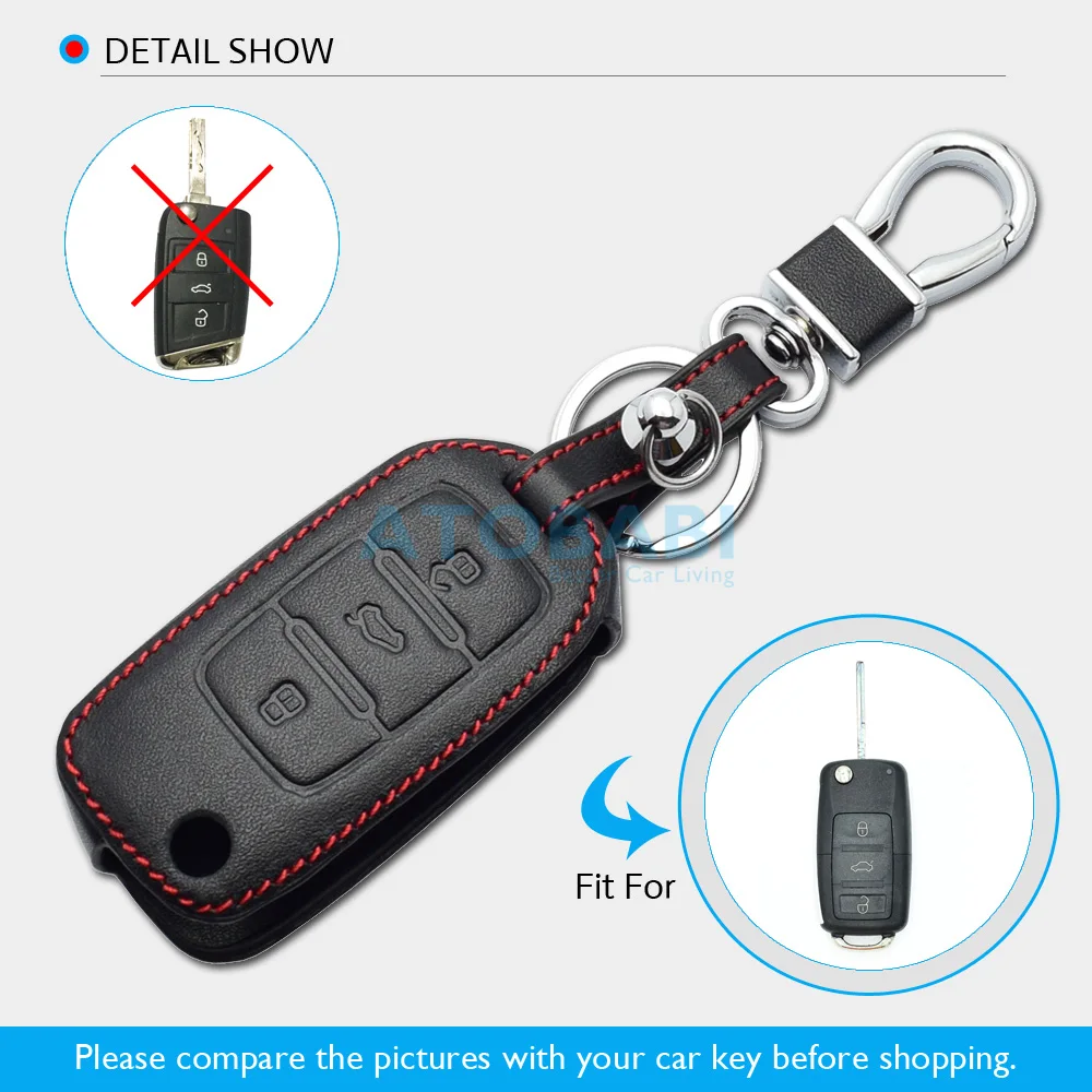 Розовый чехол для автомобильного ключа ATOBABI Volkswagen VW Golf Polo Beetle Passat Skoda SEAT из