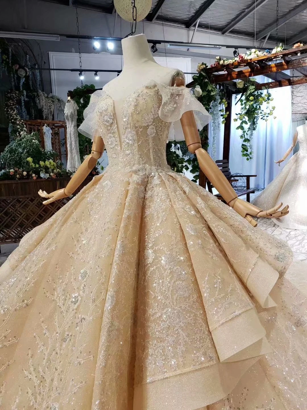 Свадебное платье для невесты Элегантное свадебное принцессы цвета шампанского с