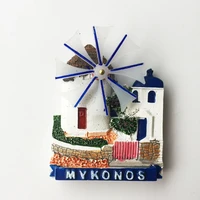 qiqipp windmill house on mykonos island aegean greece magnetic stickers refrigerator stickers and hand gifts