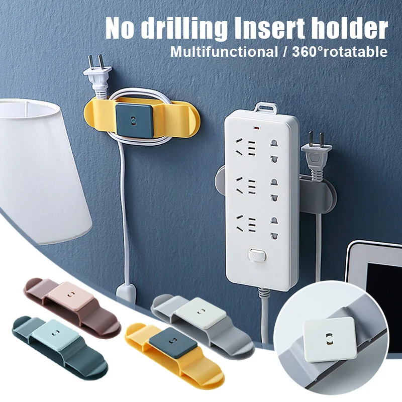 

The New Rotary Socket Holder Punch-Free Wall Socket Power Strip Storage Plug Hook Cord Winder In Stock