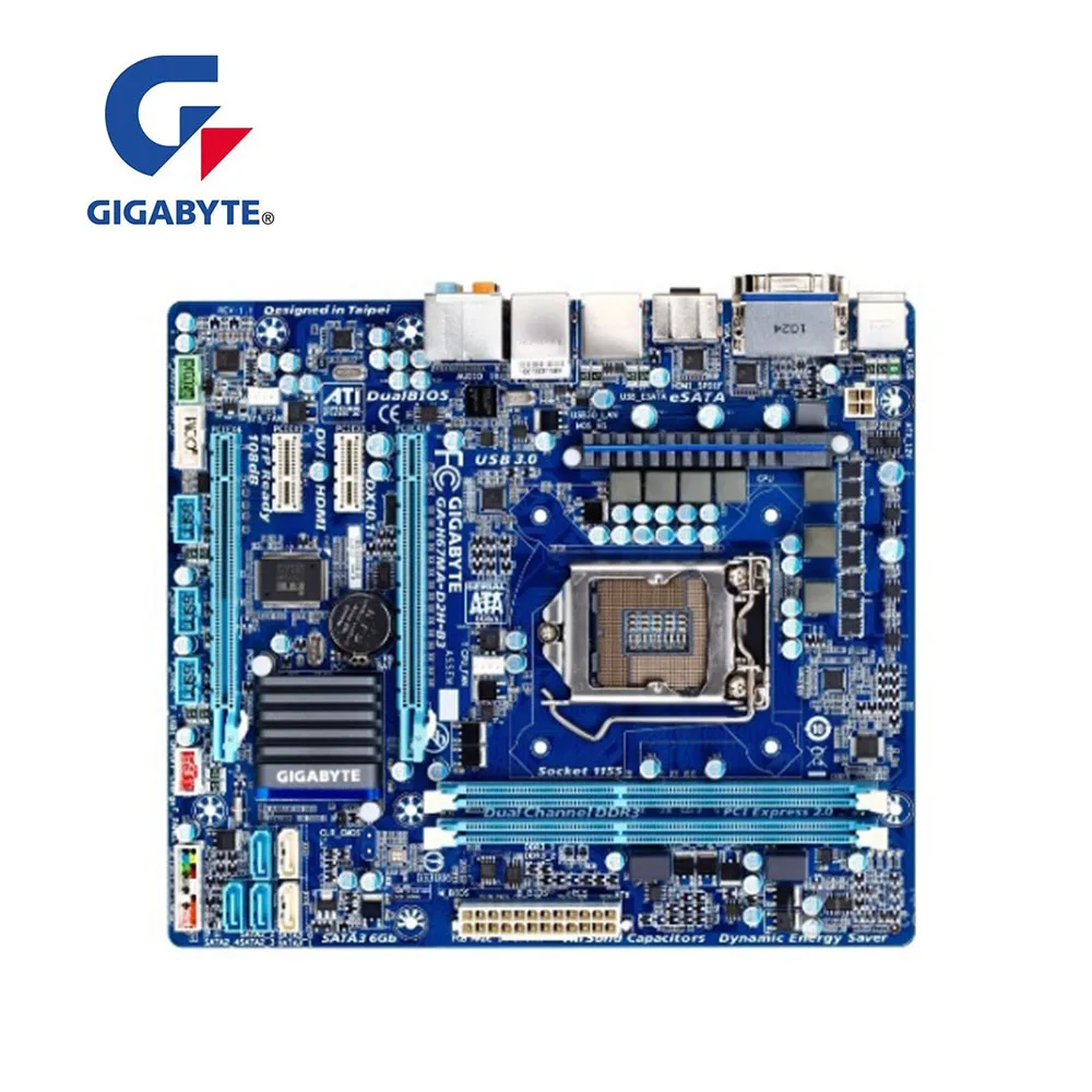 Оригинальная Материнская плата Gigabyte GA H67MA D2H B3 Desktop H67 LGA 1155 DDR3 100% полностью