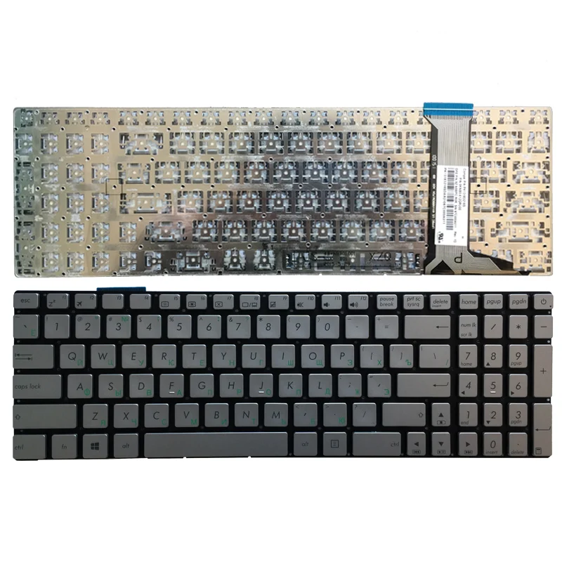 Русская Серебряная клавиатура для ноутбука ASUS GL752 GL752V GL752VL GL752VW GL752VWM ZX70 ZX70VW G58 G58JM