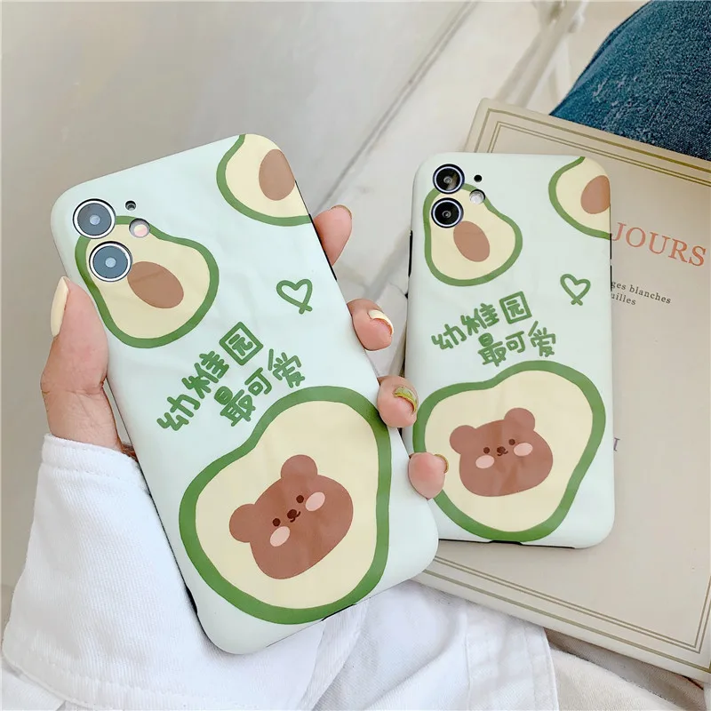 iPhone 8Plus Case X Cover Cartoon Cute Bear Rabbit Scrub New 11Pro Max Fashion se 2020 Phone AppleXr 7 XSMax Girl's gift | Мобильные