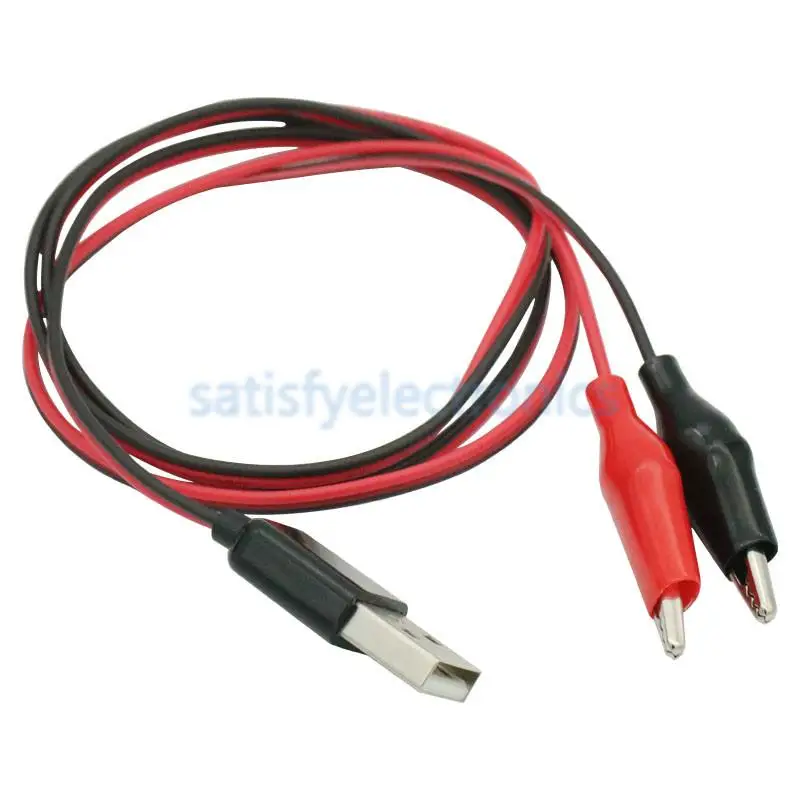 Крокодил тестовые зажимы зажим для USB разъем питания Кабель-адаптер 75 см