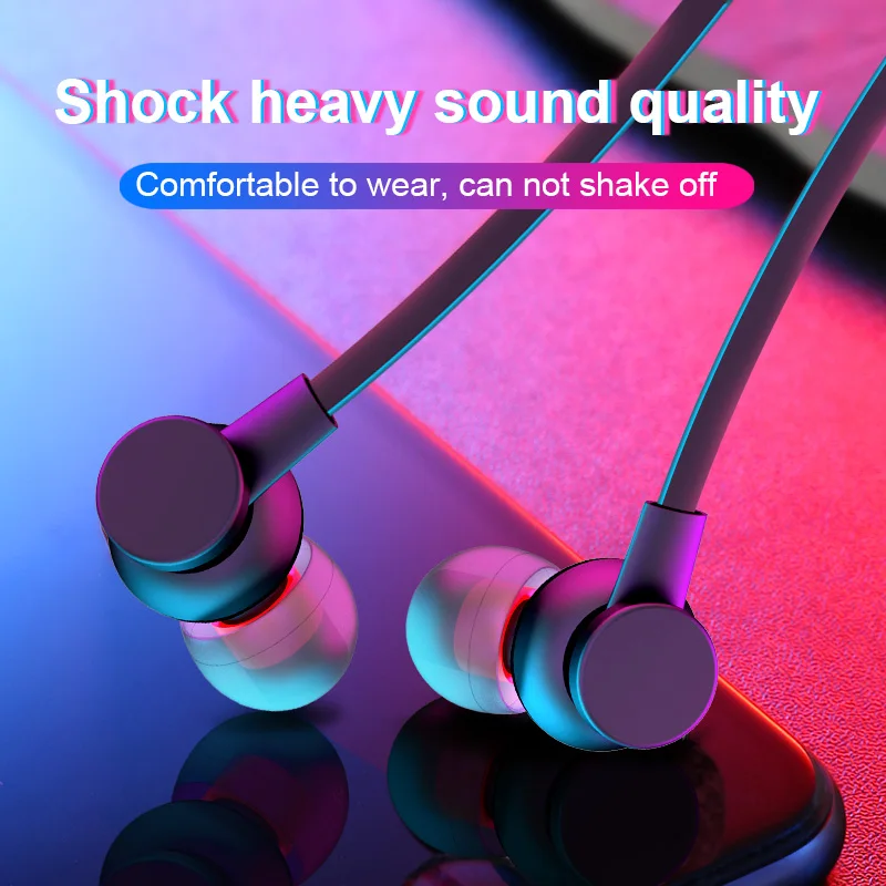 Шеи Висячие музыкальные беспроводные Bluetooth наушники для iphone xiaomi huawei с микрофоном