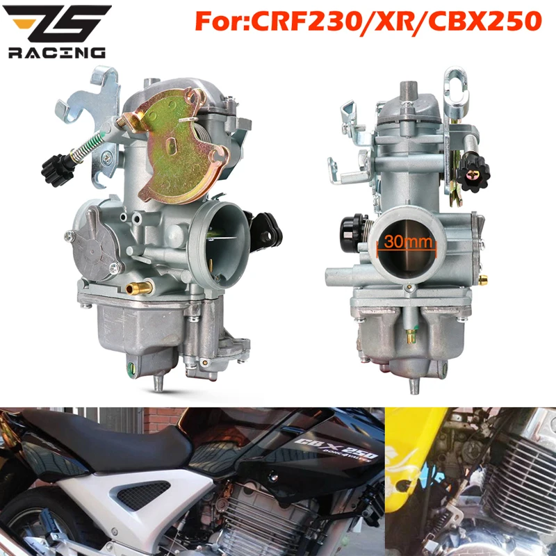 ZS Racing Motorcycle Carburetor 30mm Carb For Honda CRF230 XR CBX250 CBX 200 CBX200 200cc 250cc