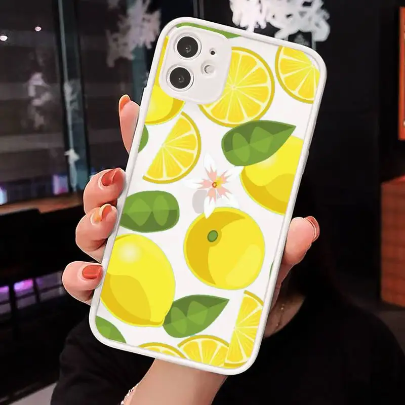 

lemon fruit pattern Phone Cases matte transparent For iphone 7 8 11 12 plus mini x xs xr pro max cover