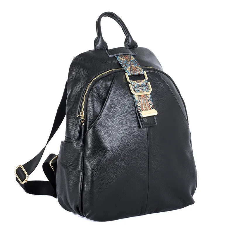 

2021 New Real Leather Backpacks Bags For Women Business Dress Black Casual Fashion Large Capacity Book School Student Backpacks