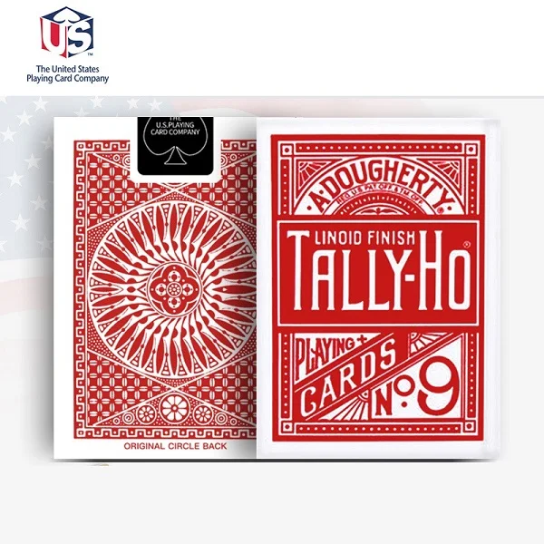 Tally Ho Circle Red Велосипедный всадник задний стандартный индекс игральные карты красный/синий колода секунды покер Запечатанный USPCC США волшебные карты фокусы реквизит - Цвет: Tally Ho Circle Red