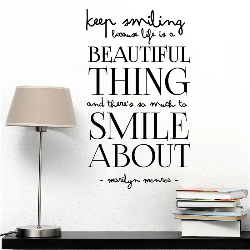 

Keep Smiling Life Is A Beautiful Thing Quote Wall Adhesive Girls Rooms Home Decoration Diy Wall Decals Vinyl Wallpaper Art
