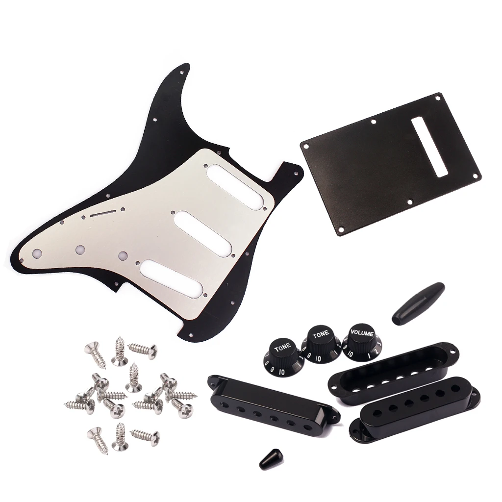 

Full Set Pickguard Accs Screws Tone Volumn Knobs Pickup Covers for ST Guitar
