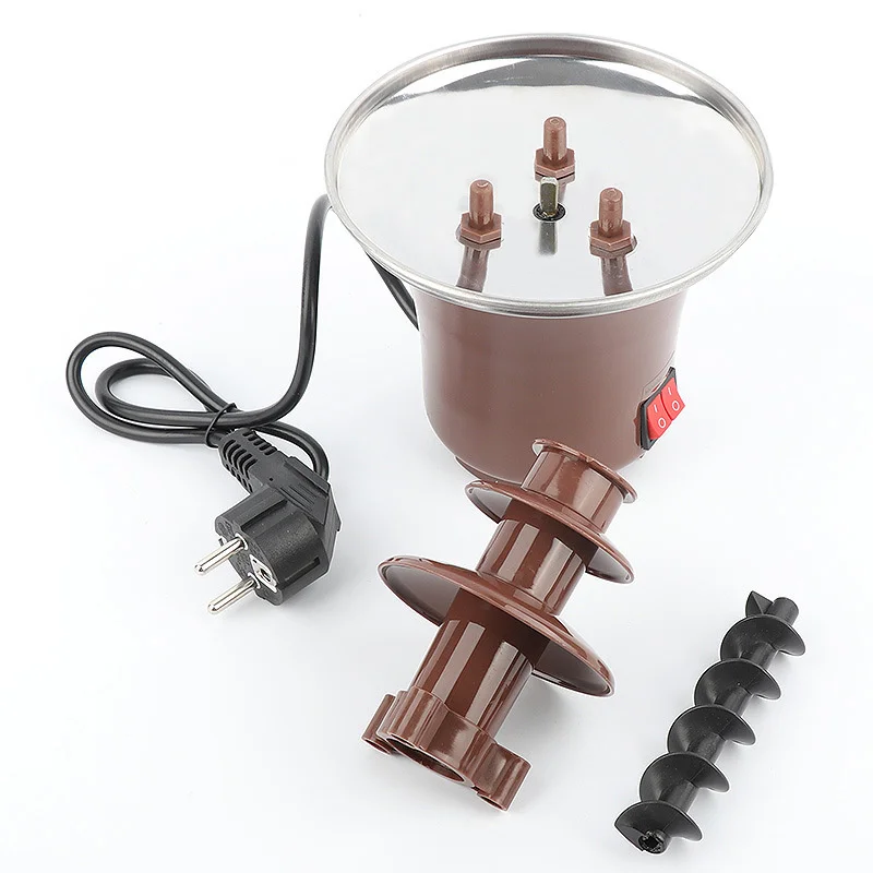

New Mini Chocolate Fountain Three Layers Creative Design Chocolate Melt With Heating Fondue Machine DIY Mini Waterfall Hotpot