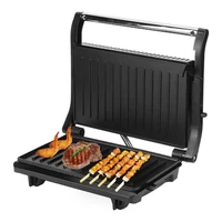 Electric BBQ Grill Machine Smokeless Barbecue Steak Grilled Pan Electric Hotplate Sandwich Maker Panini Breakfast Machine