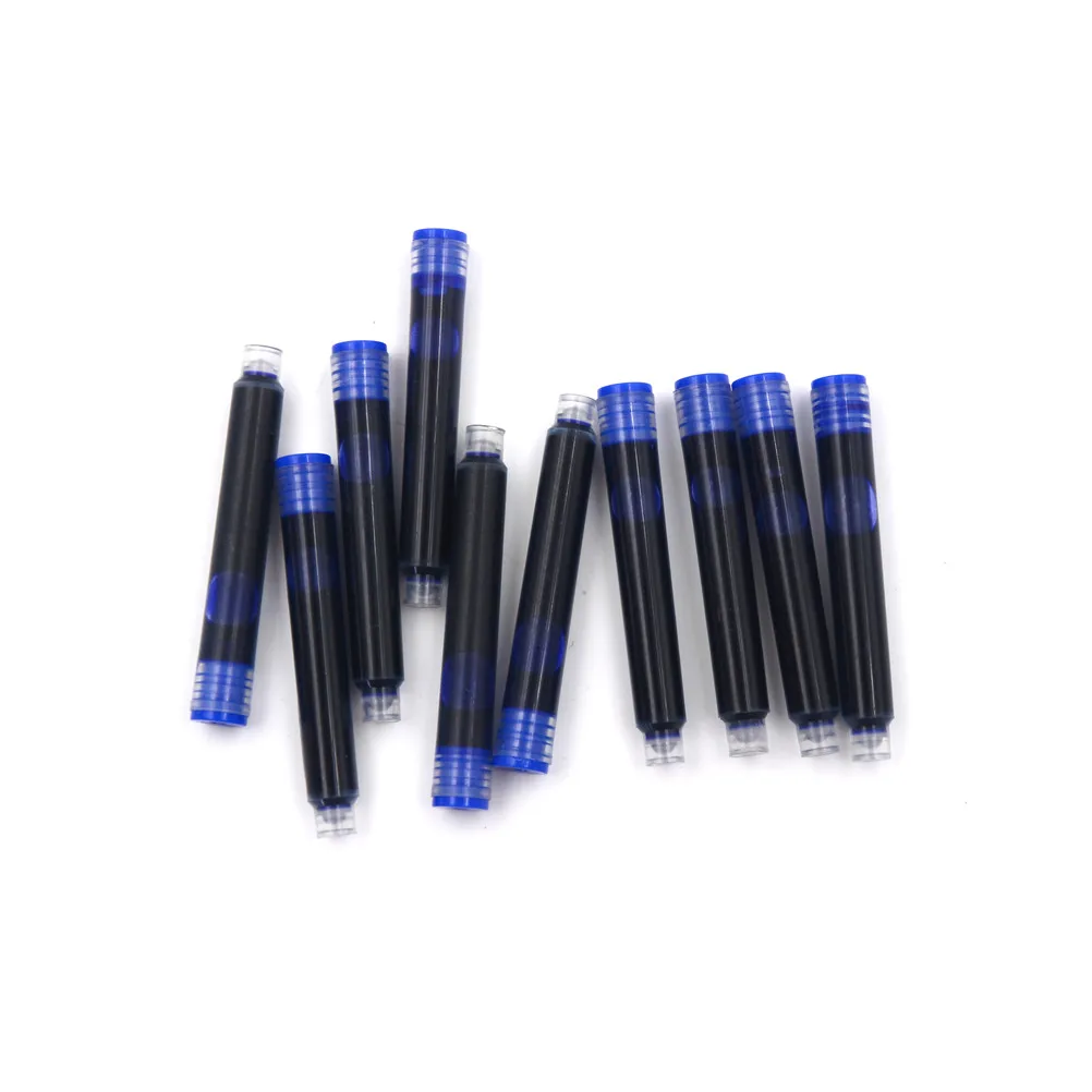 

Одноразовые чернильные стержни для перьевой ручки, голубые и черные стержни, чернильные картриджи, 10 шт.