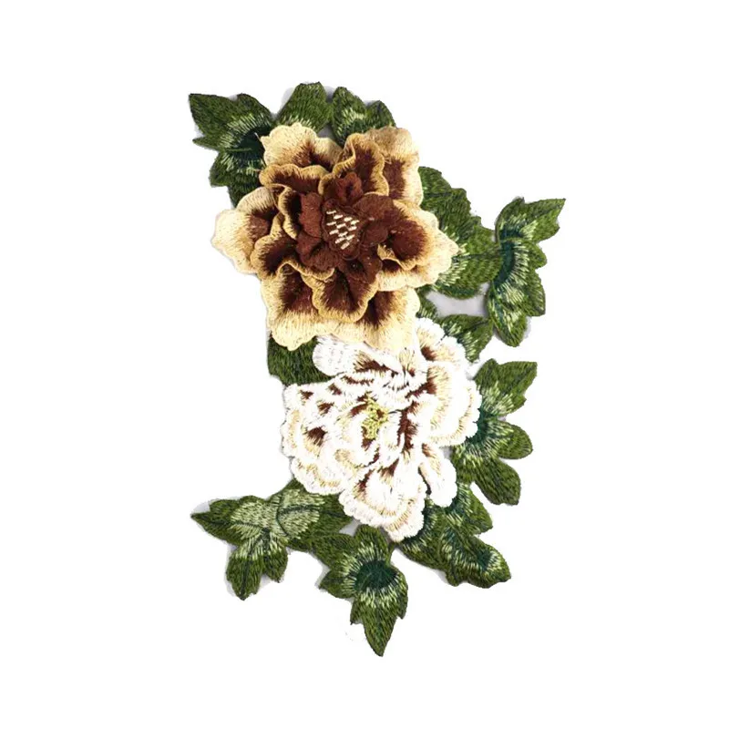 1 шт. нашивки в виде цветков розы пришитые на 3D вышитый патч аппликация DIY Ткань