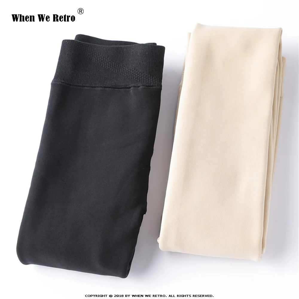 Когда мы ретро теплые женские эластичные бархатные зимние леггинсы до щиколотки