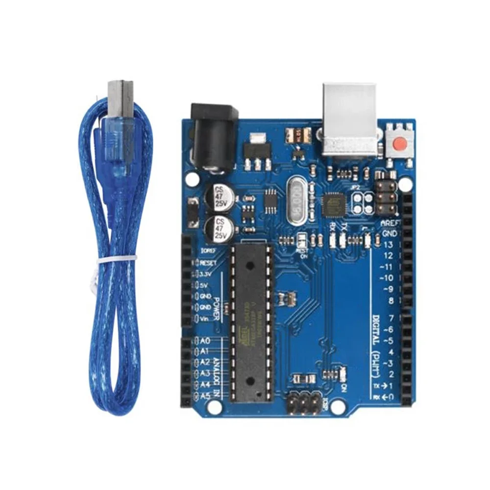10 шт./лот для UNO R3 MEGA328P с USB кабелем + официальная коробка Arduino UNO|uno r3|uno r3 unouno for arduino |