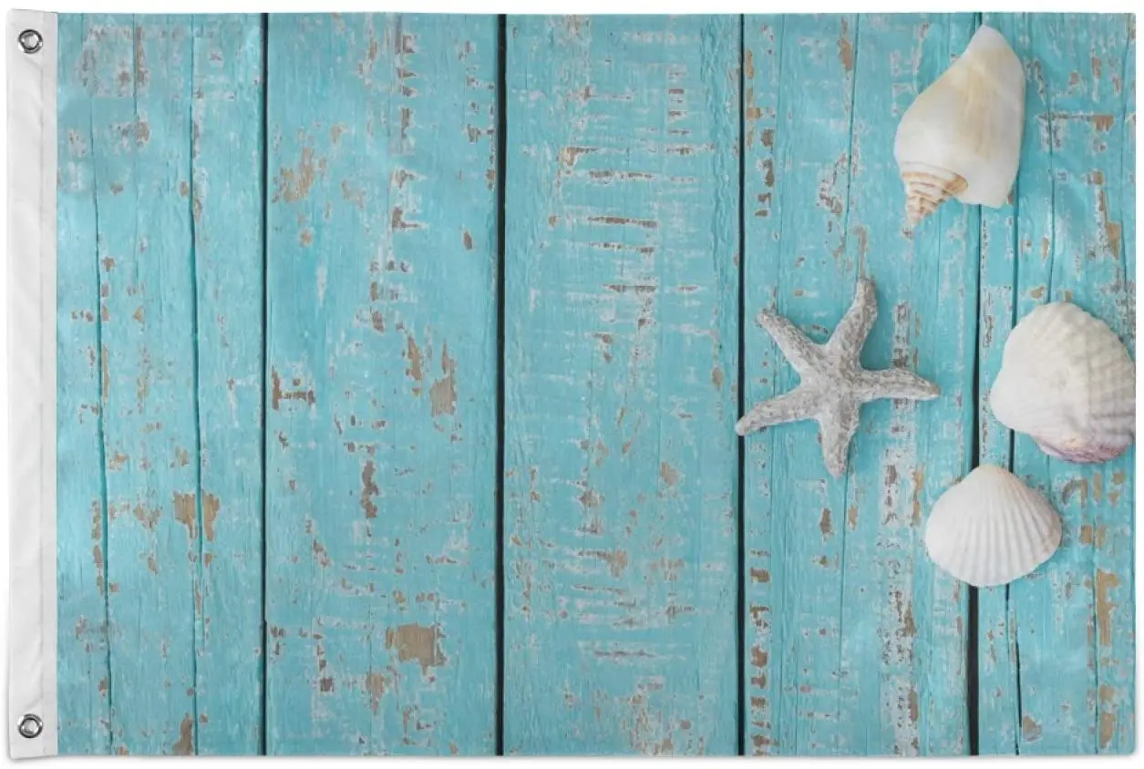 

Деревянные баннеры в виде морских ракушек и морских звезд, прочные полиэфирные летающие флаги с люверсами для украшения дома, улицы, вечеве...