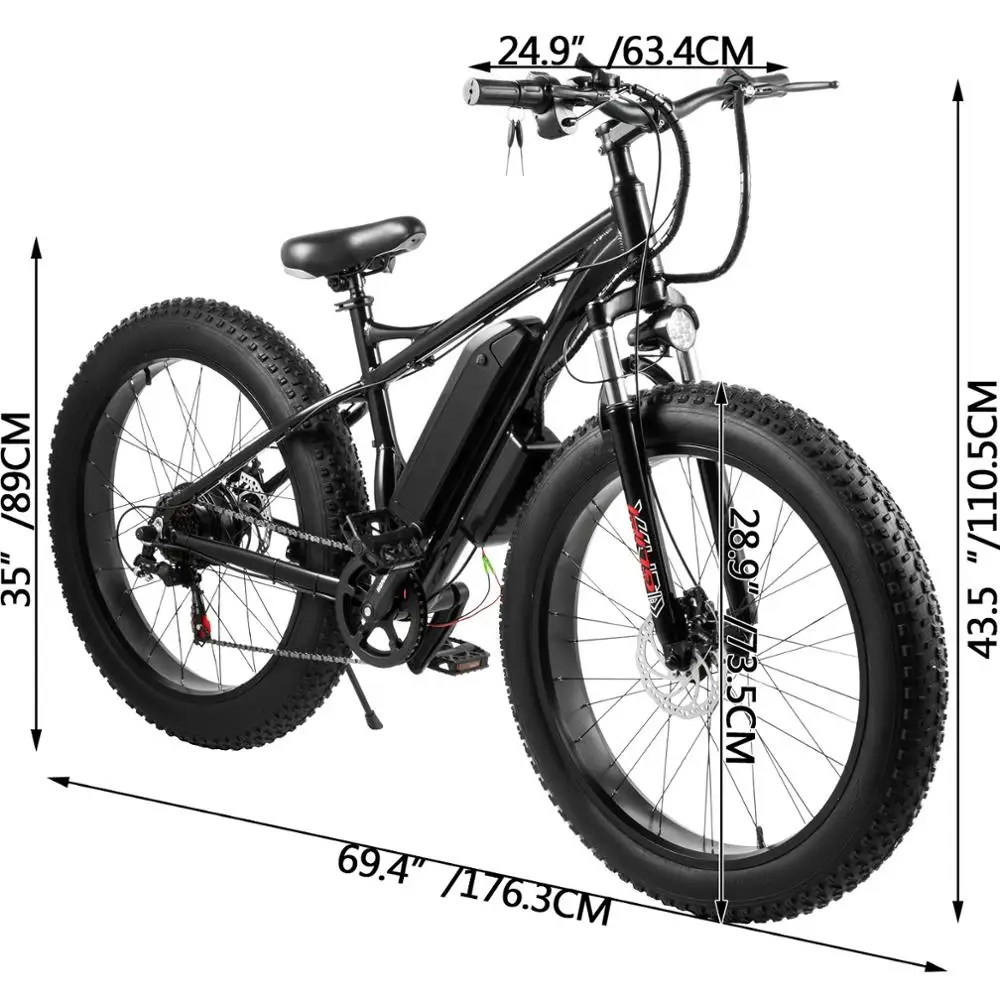 Verkaufen 26 Zoll 30 Km/h 48V350W500W Elektrische Fahrrad Schnee Bike Fett Reifen 40-50km Motorrad Ebike 26*4,0 Reifen Modell Lithium-Batterie 12A