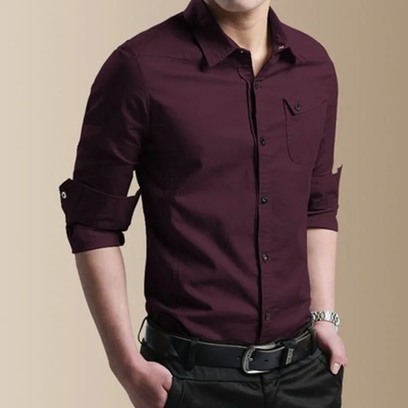

Zogaa Plus Size XS-5XL Mens Dress Shirts Causal Slim Fit Business Solid Shirts Male Turn-down Collar Summer Cotton Shirts Men