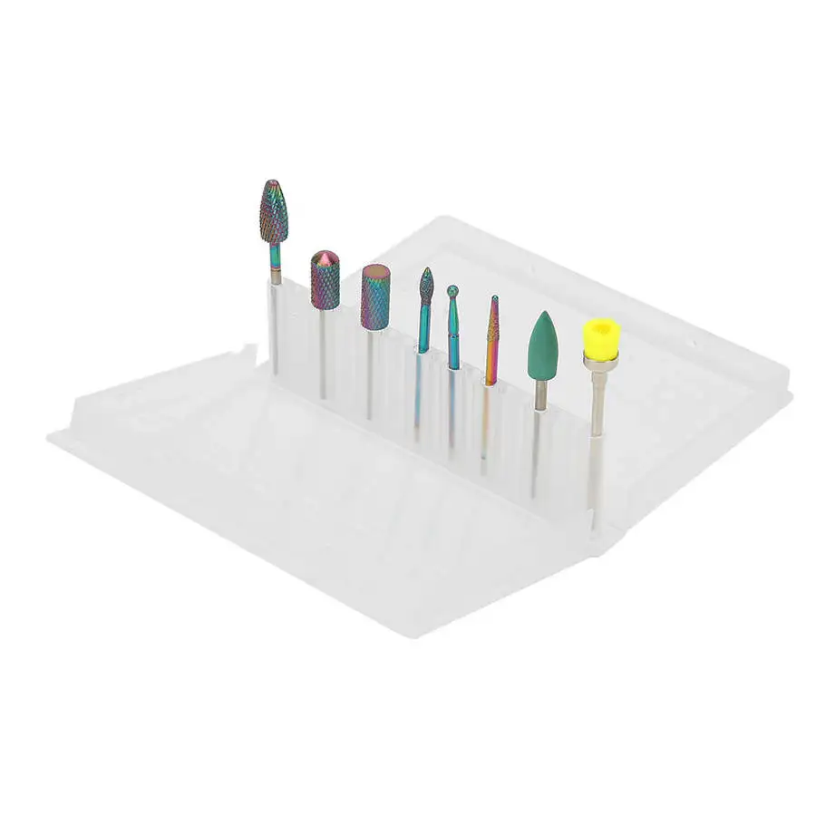 Набор фрез для маникюра комплект из 8 насадок вольфрамовой стали полировки