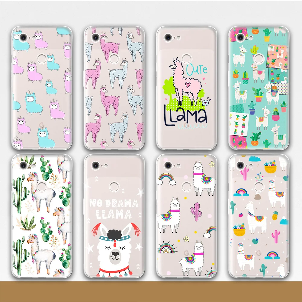 

Suitable for Google Pixel XL Case Pixel 6 Pro Pixel 4A 5G 5A Soft Silicone Back Cover 3A XL Pixel 3 XL 4 Cute Alpaca Case Coque