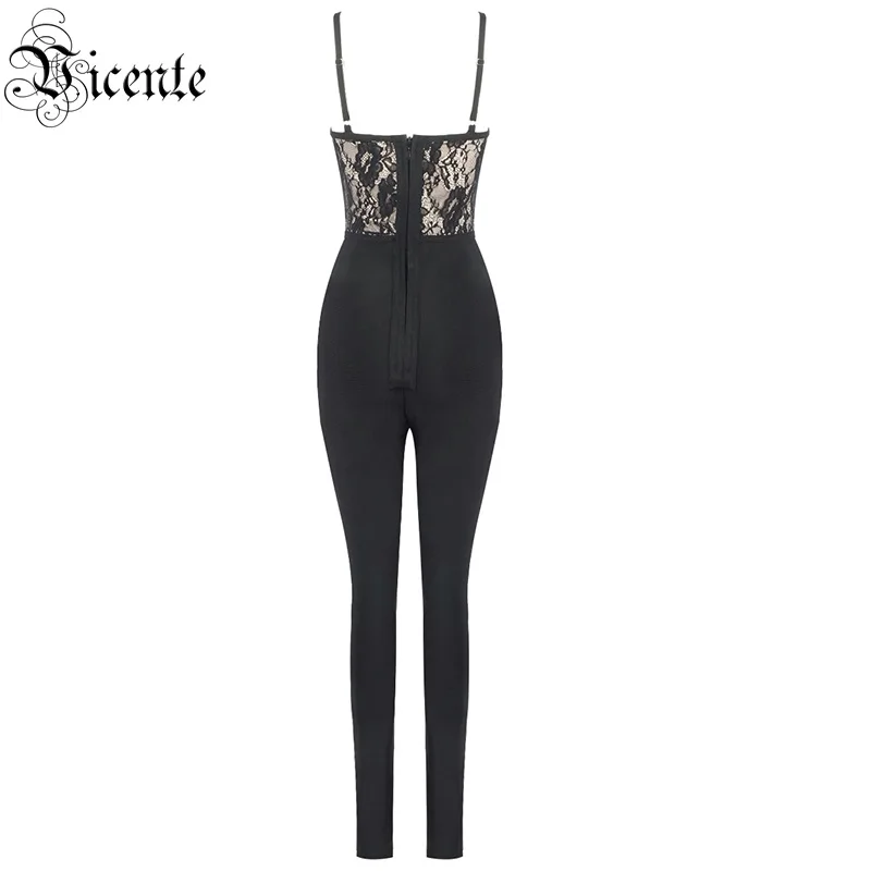 Женский кружевной комбинезон вечерние комбинезоны на тонких лямках в стиле