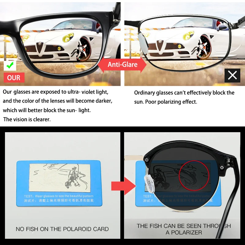 Мужские поляризационные солнцезащитные очки SIMPRECT круглые в стиле ретро 2021