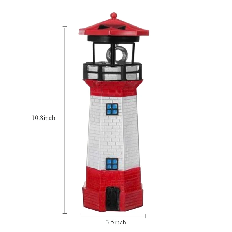 

Solar Garden Lighthouse Statues with Rotating Lights Outdoor Decor Crafts Ornaments Lights Garden Patios Lawn Sculptures