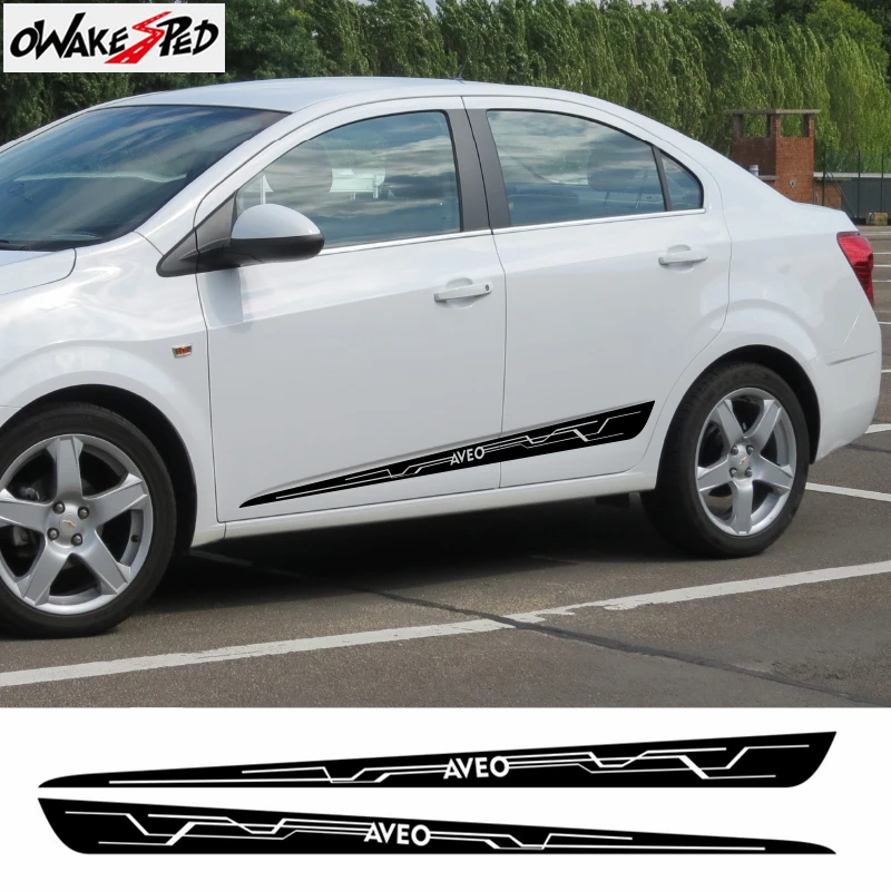 Автомобильные спортивные полосатые наклейки на боковую юбку Авто Стайлинг