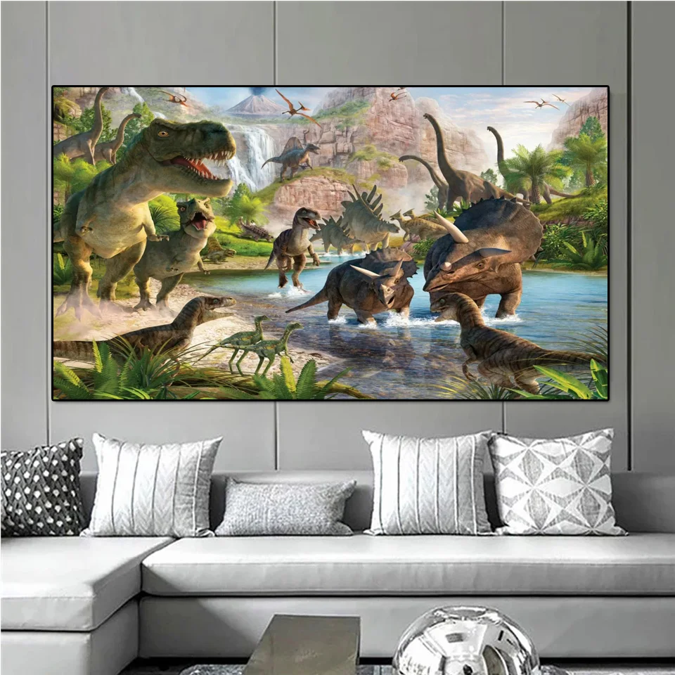

DIY Diamond Painting 3D Cartoon dinosaur Square Round Drill Diamond Embroidery Mosaic Living Room Home Decoration Cross stitch