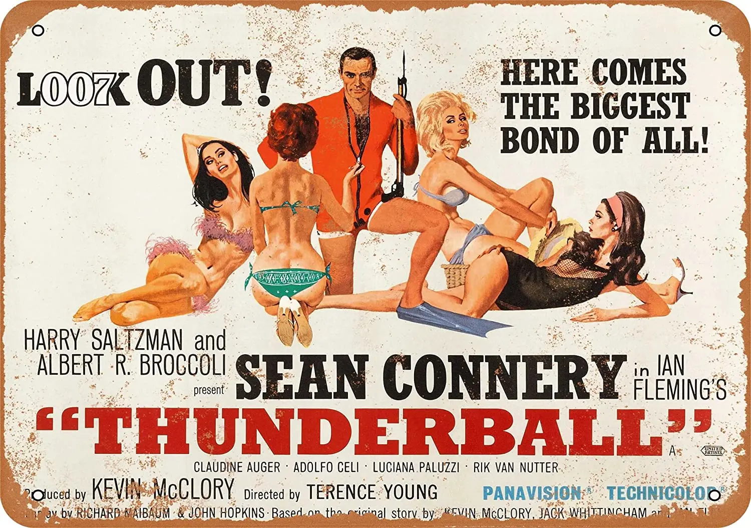 

WallColor 8*12 Metal Sign 1965 James Bond Thunderball Vintage Look