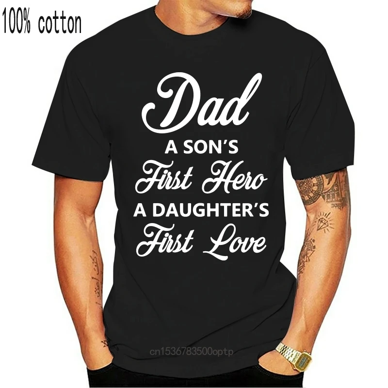 

New 2018 2021 Mens Top T Shirts Awesome Dad First Love Art Font Printed On Tshirt O Collar Short Sleeve Clothing Shirt Personali