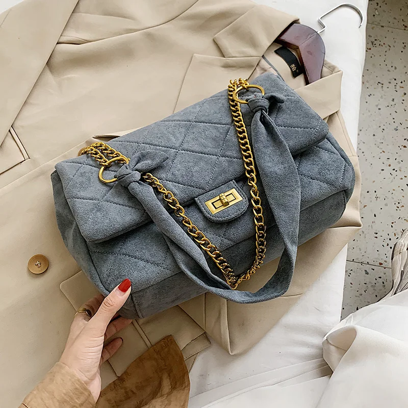 

Scrub PU Leather Crossbody Bags For Women 2021 Women's Winter Trending Branded Shoulder Handbags Luxury Chain Hand Bag Sac Femme