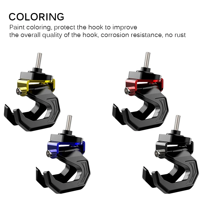 

Aluminum Alloy Motorcycle Luggage Helmet Double Hook Mount Motorbike Scooter Helmet Holder Bag Bottle Hook Hanger with Screw